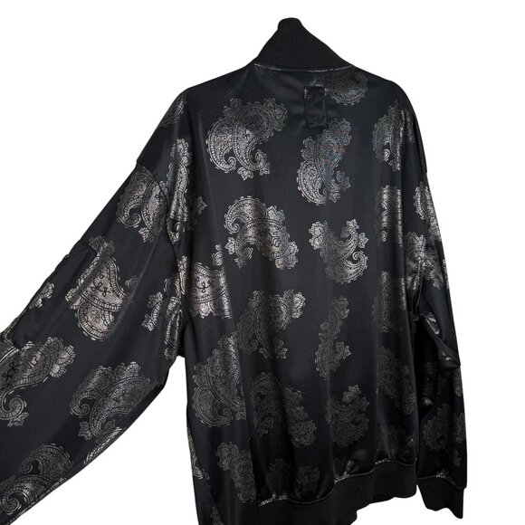 Ablanche Black & Silver Paisley Bomber Jacket, 2XL - Picture 4 of 8